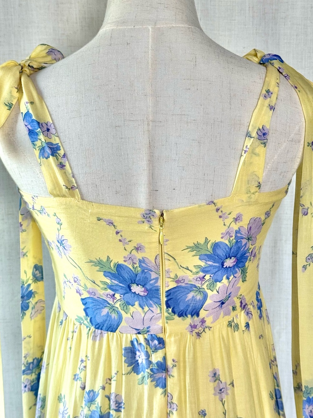 LoveShackFancy Burrows Maxi Dress Sunshower Garden Yellow Floral Size 2 - Picture 7 of 16